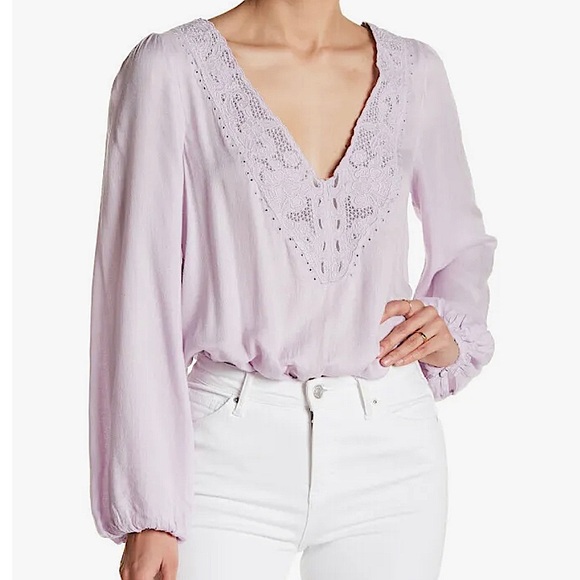 Free People Tops - Free People Jezebel Relaxed Elegant Lilac Bodysuit